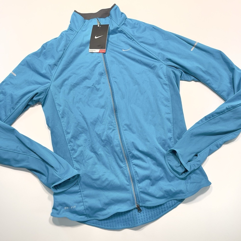 Nike Women's Active Running Jacket Full Zip Blue Medium NWT MSRP $105